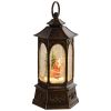 HOMCOM Musical Snow Globes, Swirling Glitter Christmas Globes Latern, Christmas Decoration with Battery Operated Lighted, Bronze