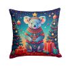 Koala Christmas Throw Pillow Machine Washable, Indoor Outdoor Decorative Pillow for Couch, Bed or Patio, 18Hx18W