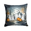 Ghosts Spooky Halloween Throw Pillow Machine Washable, Indoor Outdoor Decorative Pillow for Couch, Bed or Patio, 18Hx18W