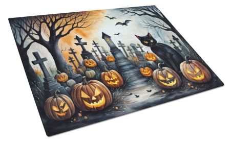 NEW Black Cat Spooky Halloween Glass Cutting Board Decorative Tempered Glass Kitchen Cutting and Serving Board Large Size Chopping Board