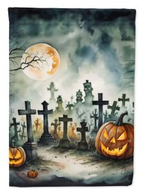Graveyard Spooky Halloween Garden Flag Mailbox Flag Decorative Yard Flag Banner Outside Patio Artwork Yard Flower Beds, Garden Size, Multicolor