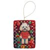 Poodle Holiday Christmas Porcelain Ornament Christmas Tree Hanging Decorations for Home Christmas Holiday, Rectangle, Gift, Multicolor