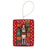 Beagle Holiday Christmas Porcelain Ornament Christmas Tree Hanging Decorations for Home Christmas Holiday, Rectangle, Gift, Multicolor