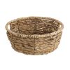 Round Water Hyacinth Woven Decorative Storage Basket, 10"D x 4"H