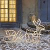 Outsunny LED Christmas Reindeer and Sleigh Decoration 35 Warm White Lights Steel Frame for Yard Indoor Outdoor