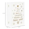 HOMCOM Wooden Christmas Advent Calendar Book, Table Holiday Decoration with 24 Countdown Drawers, for Kids and Adults, White