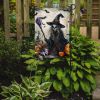 Witch Spooky Halloween Garden Flag Mailbox Flag Decorative Yard Flag Banner Outside Patio Artwork Yard Flower Beds, Garden Size, Multicolor