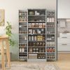 HOMCOM 65" Kitchen Cabinet, Kitchen Pantry Cabinet with 4 Doors and 16 Door Shelves for Dining Room, Gray
