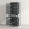 HOMCOM 72.5" Kitchen Cabinet, Pantry Storage Cabinet with Doors and Shelves, Freestanding Food Pantry Cabinet, Gray