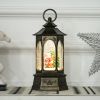 HOMCOM Musical Snow Globes, Swirling Glitter Christmas Globes Latern, Christmas Decoration with Battery Operated Lighted, Bronze
