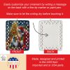 Australian Shepherd and Santa Claus Porcelain Ornament Christmas Tree Hanging Decorations for Home Christmas Holiday, Rectangle, Gift, Multicolor