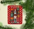 Beagle Holiday Christmas Porcelain Ornament Christmas Tree Hanging Decorations for Home Christmas Holiday, Rectangle, Gift, Multicolor