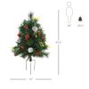 HOMCOM Artificial Christmas Trees 2-Pack Slim with 24 Warm White Lights Green Holiday Decor