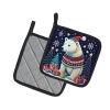 Polar Bear Christmas Pair of Pot Holders Kitchen Heat Resistant Pot Holders Sets Oven Hot Pads for Cooking Baking BBQ, 7 1/2 x 7 1/2