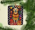 Labrador Retriever Holiday Christmas Porcelain Ornament Christmas Tree Hanging Decorations for Home Christmas Holiday, Rectangle, Gift, Multicolor