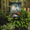 Graveyard Spooky Halloween Garden Flag Mailbox Flag Decorative Yard Flag Banner Outside Patio Artwork Yard Flower Beds, Garden Size, Multicolor