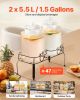 Drink Dispenser 1.5 Gal Beverage Dispenser for Parties Glass with Stand 2PCS