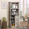 HOMCOM 64.5" Freestanding Kitchen Buffet Hutch, Rustic Pantry Storage Cabinet with Sliding Barn Door & Adjustable Shelf, Vintage Wood