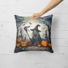 Witch Spooky Halloween Throw Pillow Machine Washable, Indoor Outdoor Decorative Pillow for Couch, Bed or Patio, 18Hx18W