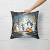 Ghosts Spooky Halloween Throw Pillow Machine Washable, Indoor Outdoor Decorative Pillow for Couch, Bed or Patio, 18Hx18W