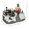 HOMCOM Animated Christmas Village Choir Winter Wonderland Set Multicolored LED Light Battery Operated Decoration