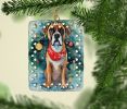 Boxer Christmas Porcelain Ornament Christmas Tree Hanging Decorations for Home Christmas Holiday, Rectangle, Gift, Multicolor