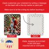 Samoyed and Santa Claus Porcelain Ornament Christmas Tree Hanging Decorations for Home Christmas Holiday, Rectangle, Gift, Multicolor