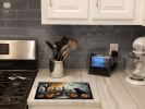 NEW Black Cat Spooky Halloween Glass Cutting Board Decorative Tempered Glass Kitchen Cutting and Serving Board Large Size Chopping Board